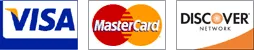 Visa, MasterCard and Discover accepted